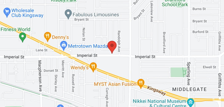map of 6141 IMPERIAL STREET